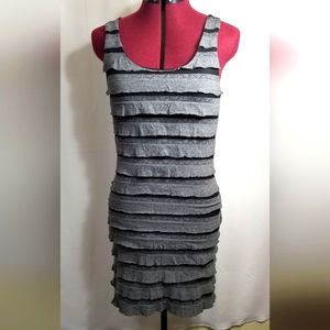 Charlotte Russe black and gray bodycon mini dress  juniors M  #743